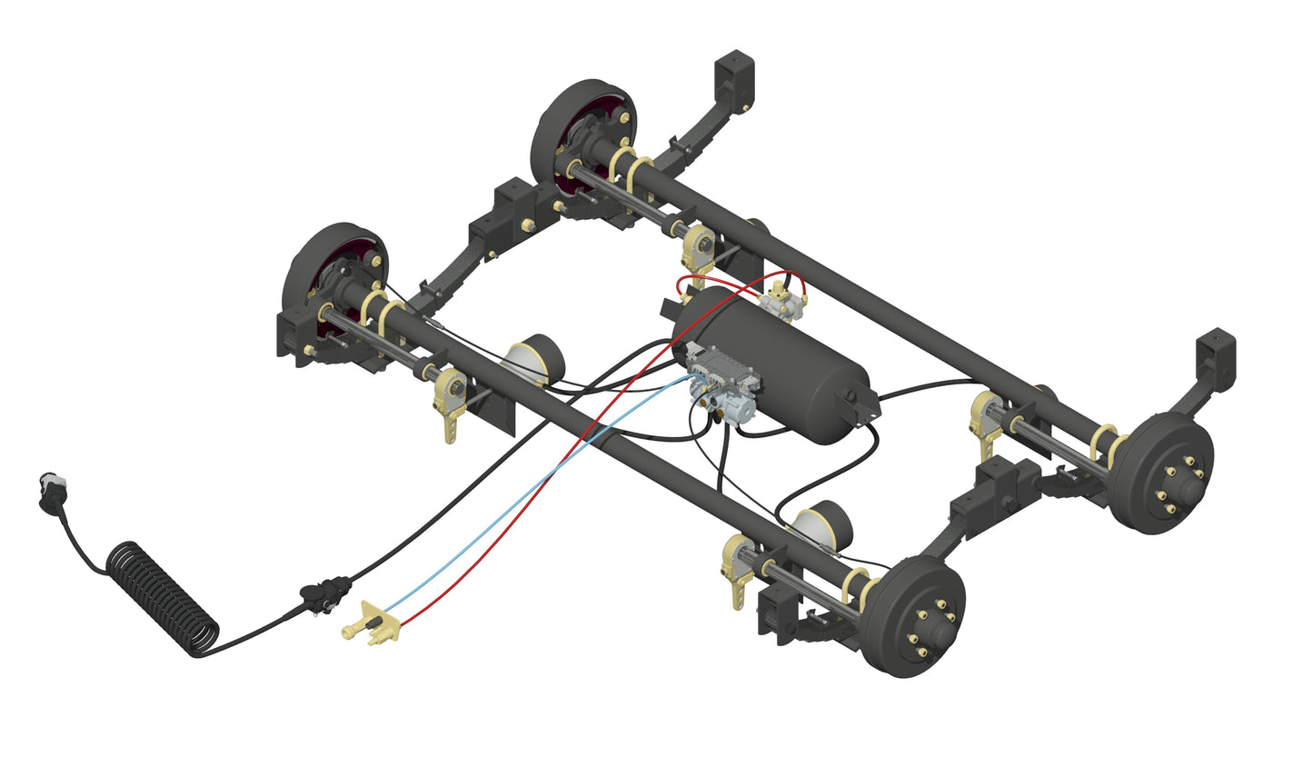 5.5t Capacity Tandem ABS Kit & Rogers Standard 2280mm F/F, 65mm Rd, 6 Stud L/Cruiser, 4" Slacks