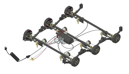 7.5t Capacity Tri-Axle ABS Kit & Standard 2280mm F/F, 65mm Rd,6Stud L/Cruiser, F M-95mm R-5" Slacks