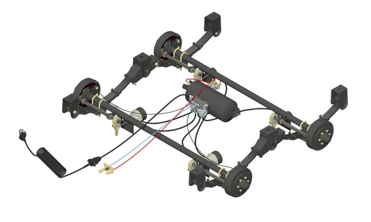 6.0t Capacity Tandem ABS Kit & Rogers Standard 2280mm F/F, 65mm Rd, 6 Stud L/Cruiser, 4" Slacks