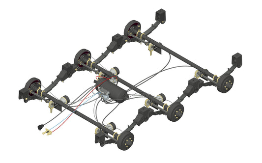 8.0t Capacity Tri-Axle ABS Kit & Rogers Standard 2280mm F/F, 65mm Rd, 6 Stud L/Cruiser, 4" Slacks