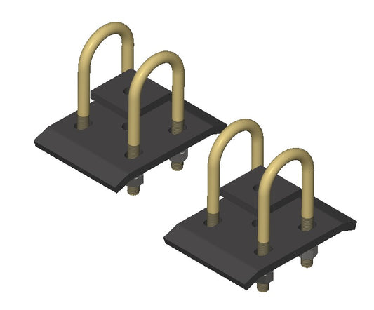16mm U-bolt kit suit 75 series (4 x U-Bolts 65rd and 2 x Plates per Kit)