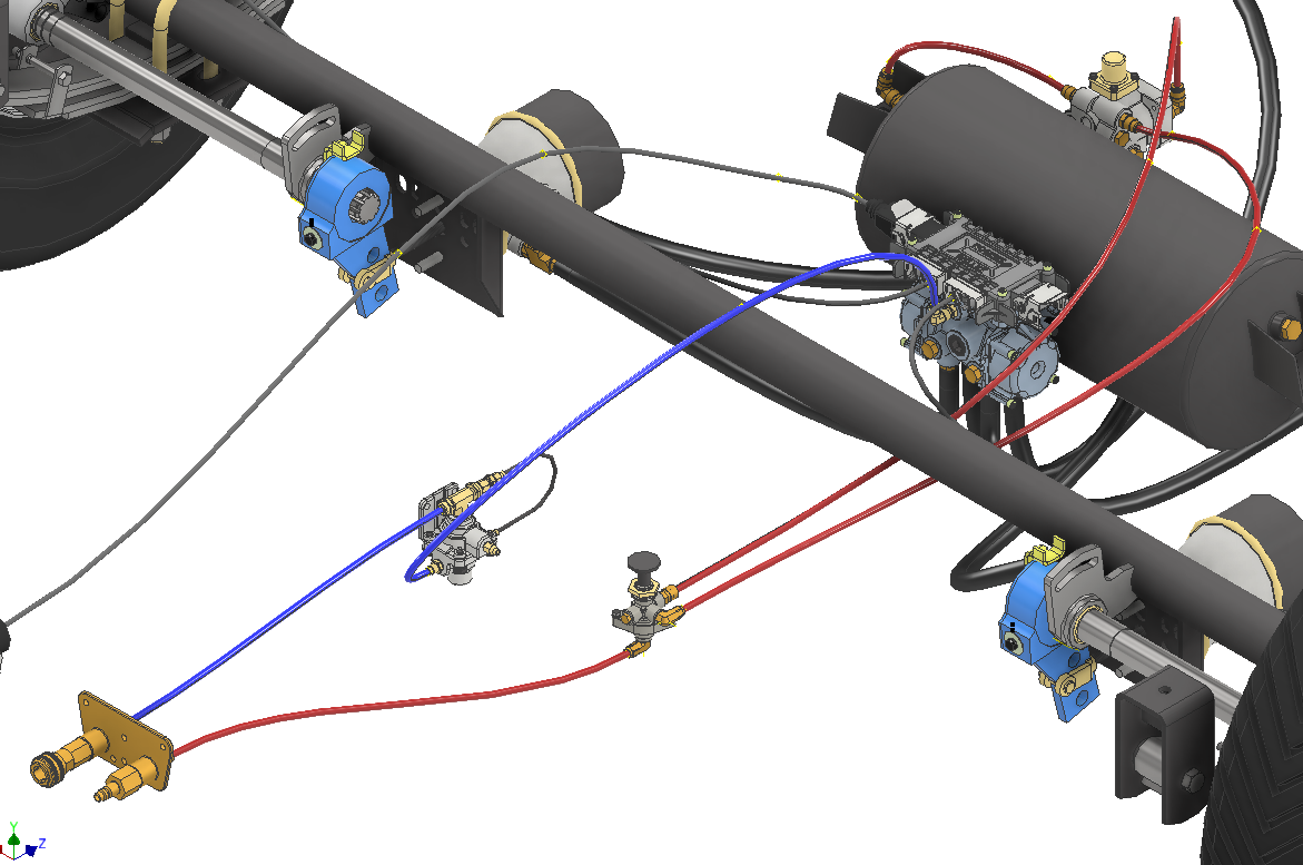 Tandem ABS Air Kit with PRV - CTA-047065 - Maximum 1/2" Rubber Hose Lengths of 1.65m
