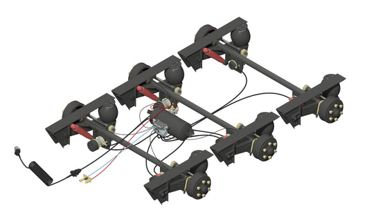 10t Tri Airbag ABS Kit & Rogers Stand 2330mm/2300mm/2140mm F/F, 75mm Rd, 4" Slacks, 6 Stud Bedford