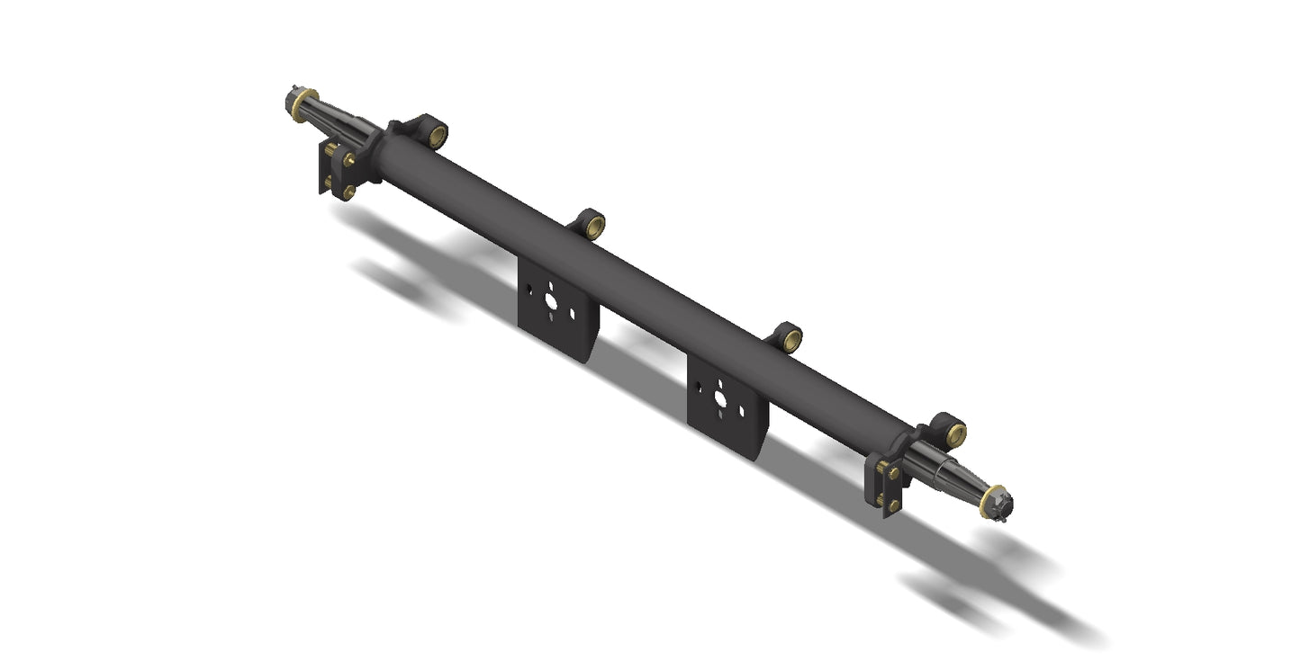 Rogers Welded Jap Axle Beam & Brackets, 6.4t Capacity, 100rd