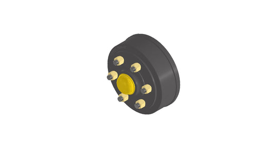 Complete 305x80 Hub-Drum 6 Stud 205mm PCD with Pole Wheel - B32210 Bearings