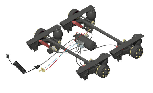 8t Tandem Airbag ABS Kit & Rogers Stand 2330mm/2300mm/2140mm F/F, 75mm Rd, 4" Slacks, 6 Stud Bedford