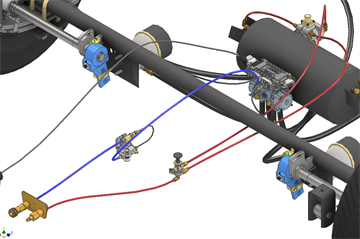 Tandem ABS Air Kit with PRV - CTA-047065 - Maximum 1/2" Rubber Hose Lengths of 1.65m